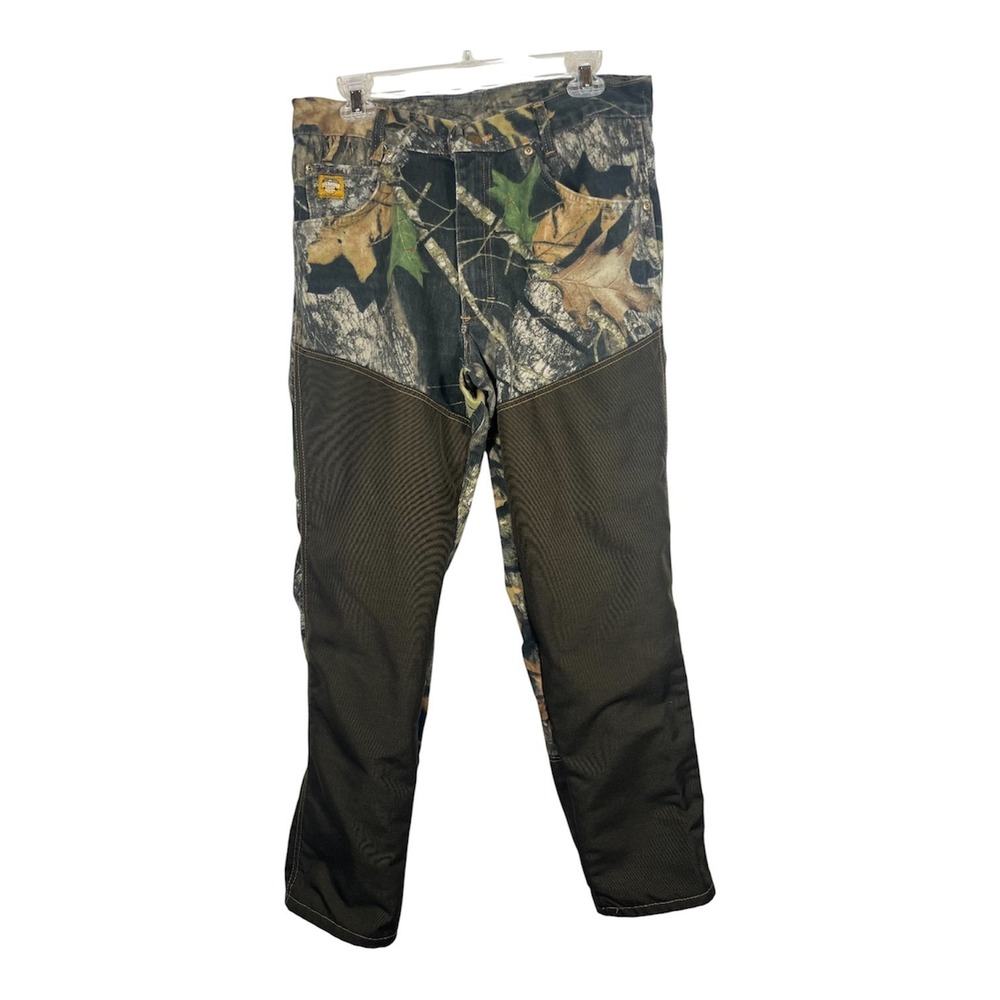 Vintage Diamond Cut Mens Sz 32x32 Camo Brush Guard Panel Hunting Pants Y2k- 2105